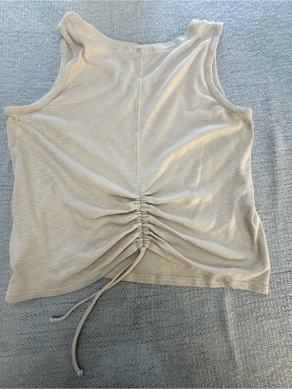 Threads 4 Thought Cream V-Neck Drawstring Tank - Picture 3 of 3